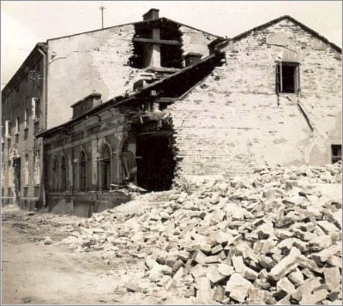 Destroyed homes on Traugutta St in Przemysl